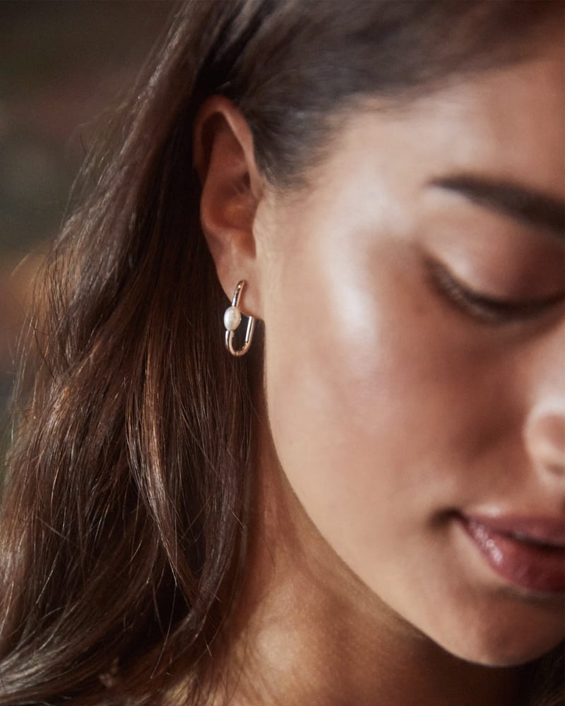 Lindsay Pearl Huggie Earrings