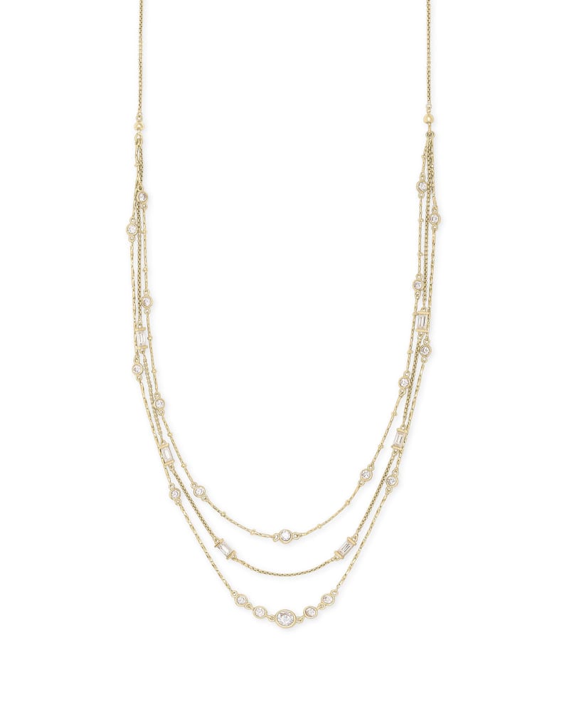 Rina Multi Strand Necklace in Lustre Glass