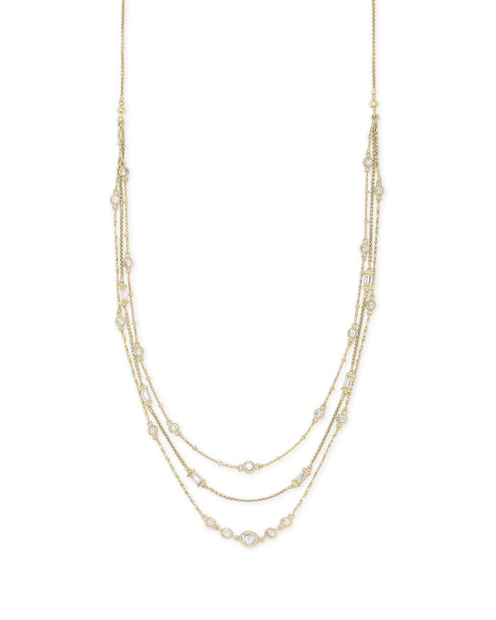 Rina Multi Strand Necklace in Lustre Glass