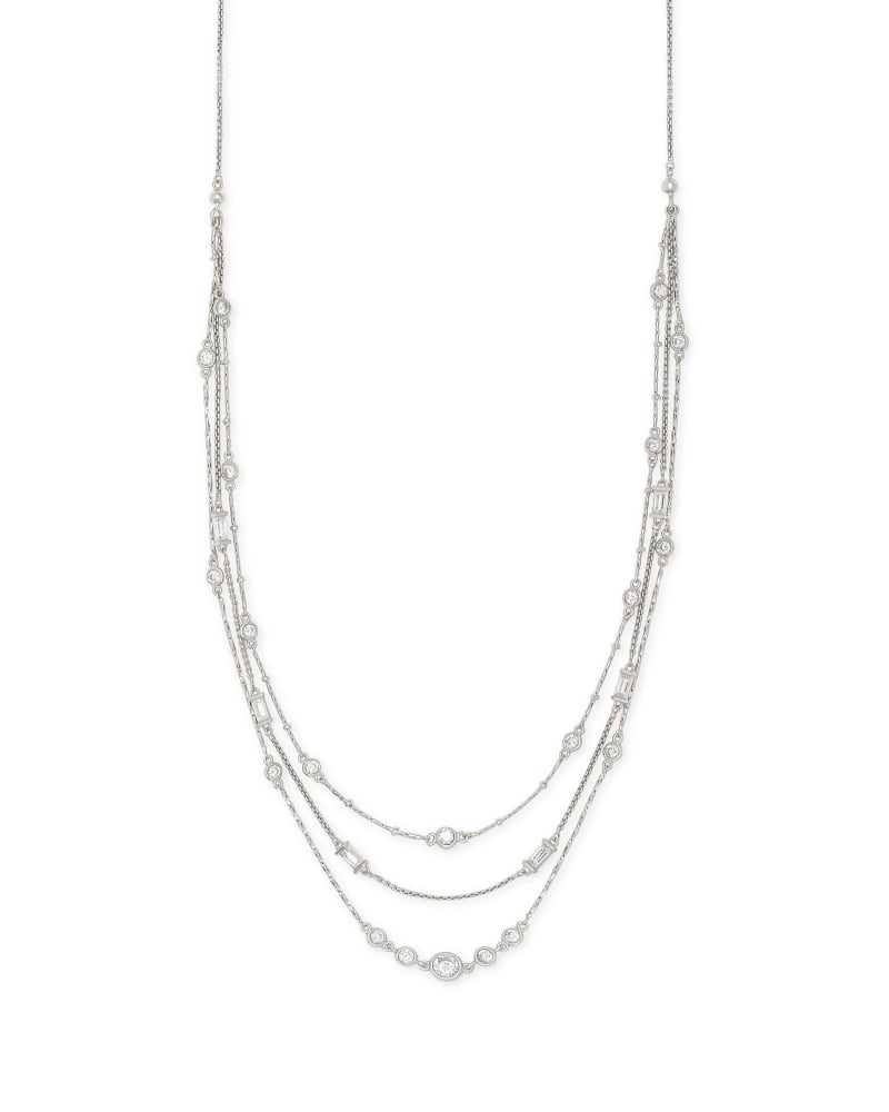 Rina Multi Strand Necklace in Lustre Glass