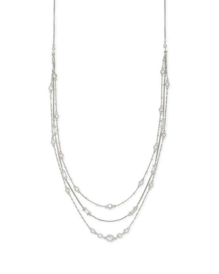 Rina Multi Strand Necklace in Lustre Glass