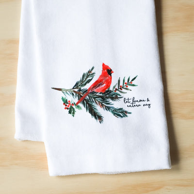 Cardinal on Branch Towel