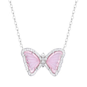 Kamaria Mini Butterfly Necklace - Light Pink