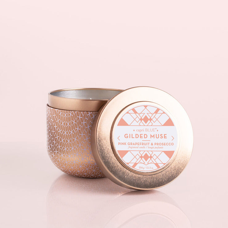 Pink Grapefruit & Prosecco Gilded Muse Rose Gold Candle